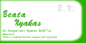 beata nyakas business card